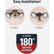 Image of Halo Bronze Motion Activated Incandescent Security Floodlight Fixture