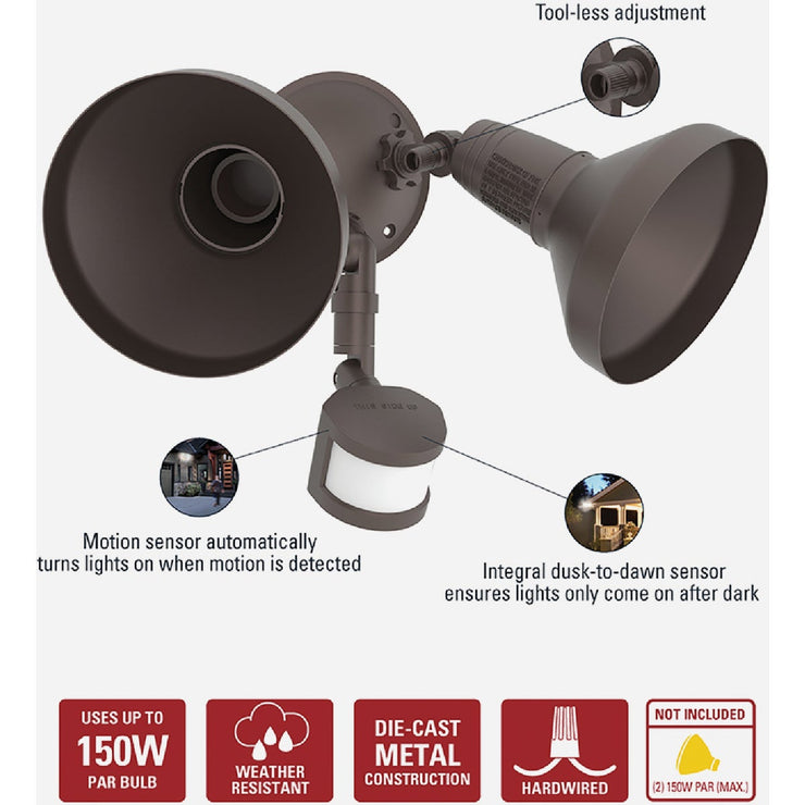 Image of Halo Bronze Motion Activated Incandescent Security Floodlight Fixture
