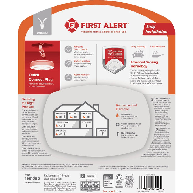 Image of First Alert Hardwired Ionization Interconnectable Smoke Alarm