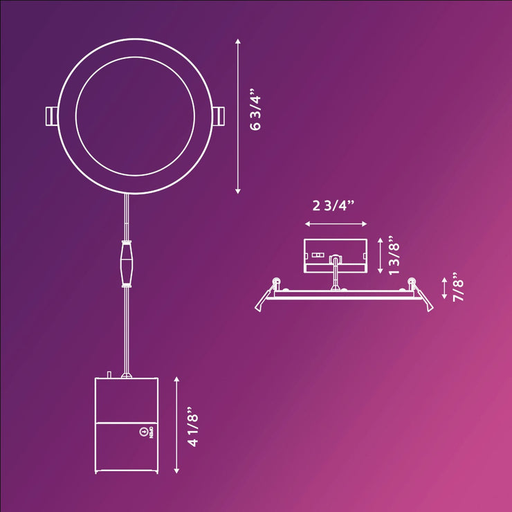 Image of Philips 6 In. White Canless Selectable CCT LED Recessed Light Kit