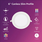 Image of Philips 6 In. White Canless Selectable CCT LED Recessed Light Kit