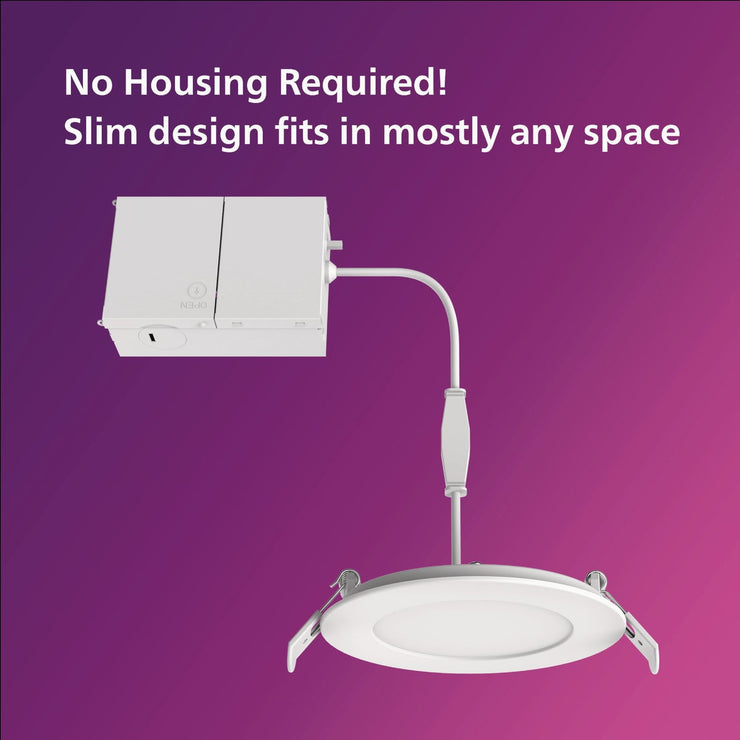 Image of Philips 6 In. White Canless Selectable CCT LED Recessed Light Kit