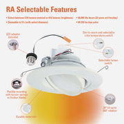 Image of Halo 5/6 In. Selectable CCT Integrated LED Recessed Light Trim, 600 Lm./1000 Lm.