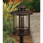 Image of Nebo LED Oil-Rubbed Bronze All-Weather Metal 200 Lm. Round Crackle Glass Path Light