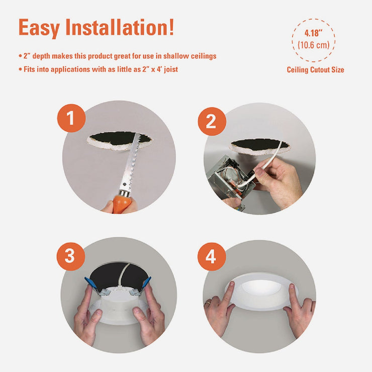 Image of Halo 4 In. 5 CCT LED Canless Recessed Downlight, White