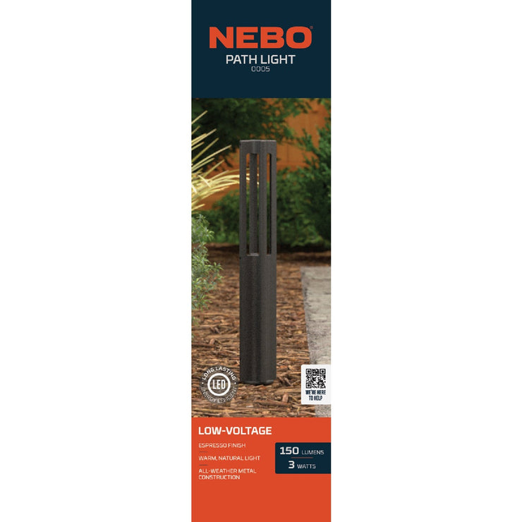 Image of Nebo LED Espresso All-Weather Metal 150 Lm. Low Voltage Bollard Style Path Light