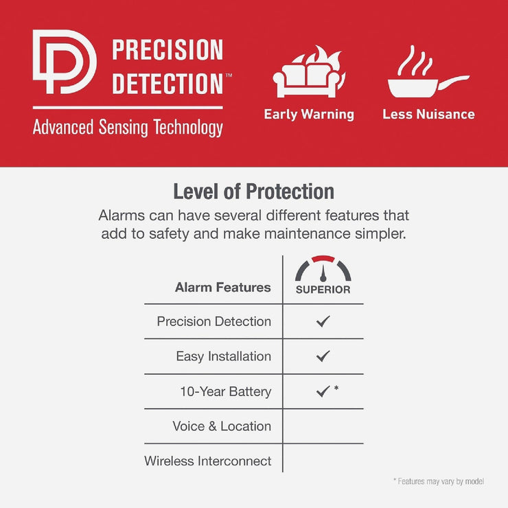 Image of First Alert 10-Year Battery Photoelectric Smoke Alarm with Slim Profile