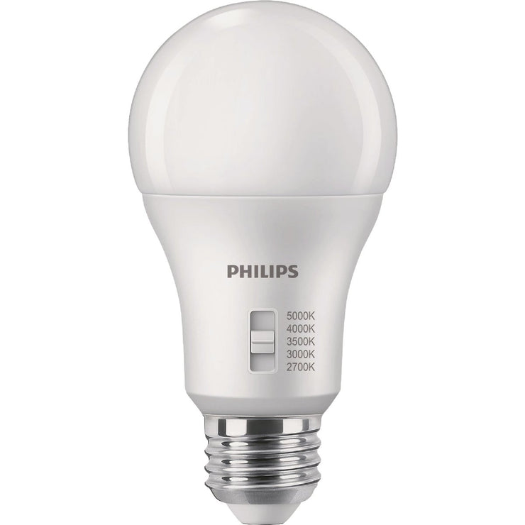 Image of Philips 100W Equivalent 5 CCT A19 Medium Dimmable LED Light Bulb (2-Pack)