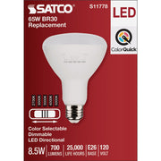 Image of Satco 65W Equivalent 5CCT-Selectable BR30 Medium Dimmable LED Floodlight Bulb