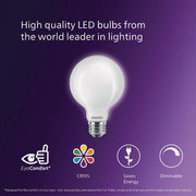 Image of Philips Ultra Definition 60W Equivalent Daylight G25 Medium Frosted LED Decorative Light Bulb (2-Pack)