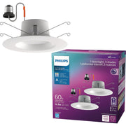 Image of Philips 6 In. White Selectable CCT LED Retrofit Recessed Light Kit (2-Pack)