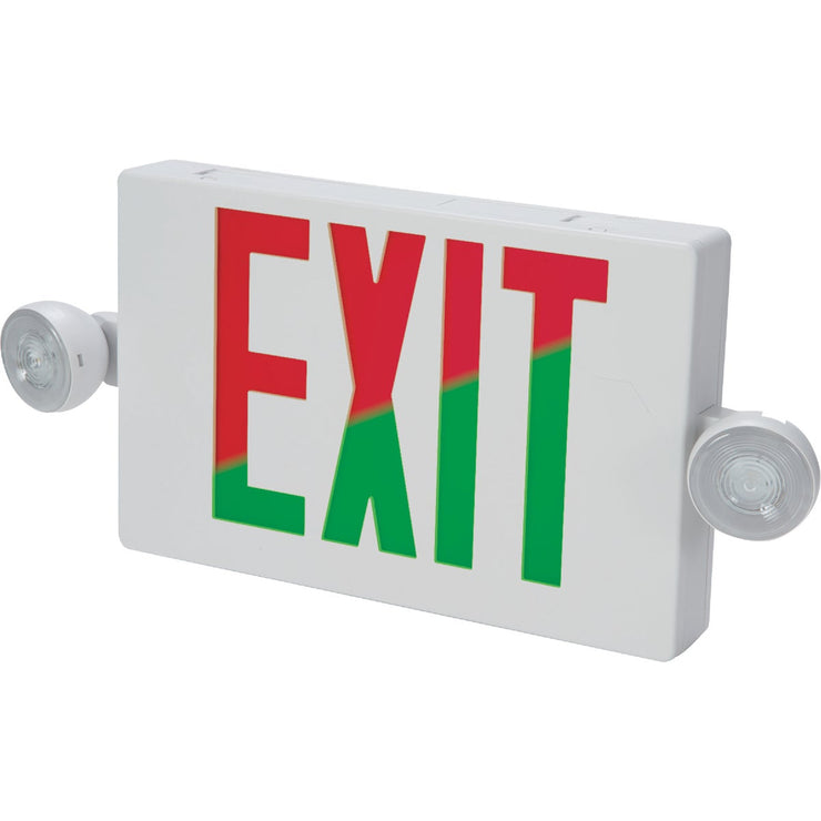 Image of Sure-Lites Red/Green Selectable Lettering Polycarbonate LED Emergency Light & Exit Sign