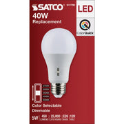 Image of Satco 40W Equivalent 5CCT-Selectable A19 Dimmable Traditional LED Light Bulb