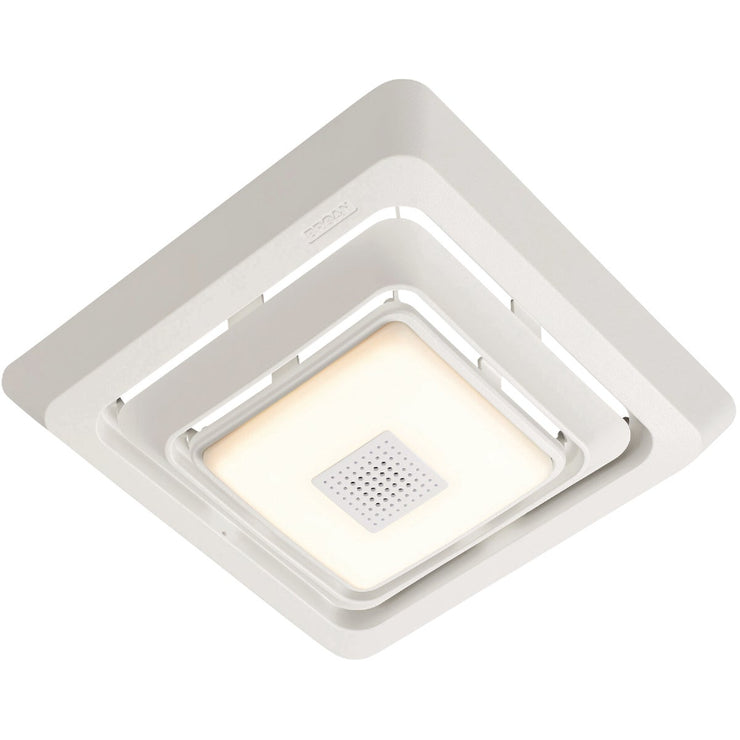 Image of Broan-NuTone Sensonic 11 In. x 9-3/4 In. x 2 In. White Bath Exhaust Fan Upgrade Kit with Bluetooth Speaker & LED Light