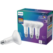 Image of Philips 65W Equivalent 5CCT BR30 Medium Dimmable LED Floodlight Light Bulb (3-Pack)