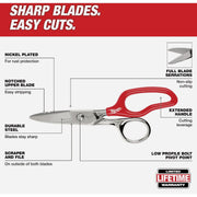 Image of Milwaukee Electrician Scissors with Extended Handle