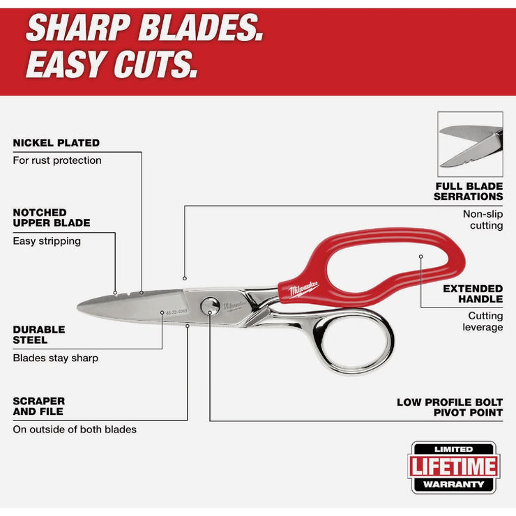 Image of Milwaukee Electrician Scissors with Extended Handle