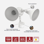 Image of Halo White Motion Activated Incandescent Security Floodlight Fixture