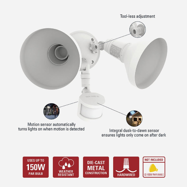 Image of Halo White Motion Activated Incandescent Security Floodlight Fixture