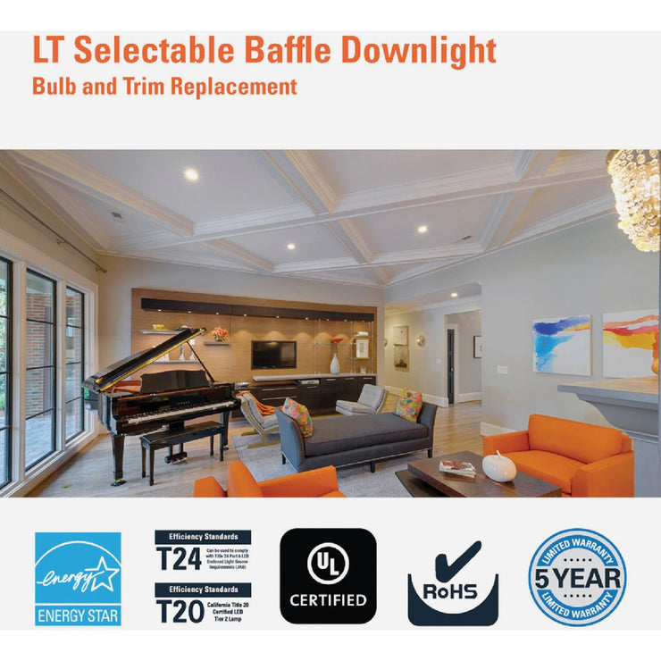 Image of Halo LT 4 In. IC Rated 5CCT LED Recessed Light Kit, 650 Lm.