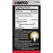 Image of Satco Nuvo 60W Equivalent Warm White A19 Medium Dusk To Dawn LED Light Bulb
