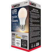 Image of Satco Nuvo 60W Equivalent Warm White A19 Medium Dusk To Dawn LED Light Bulb