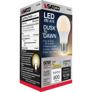 Image of Satco Nuvo 60W Equivalent Warm White A19 Medium Dusk To Dawn LED Light Bulb