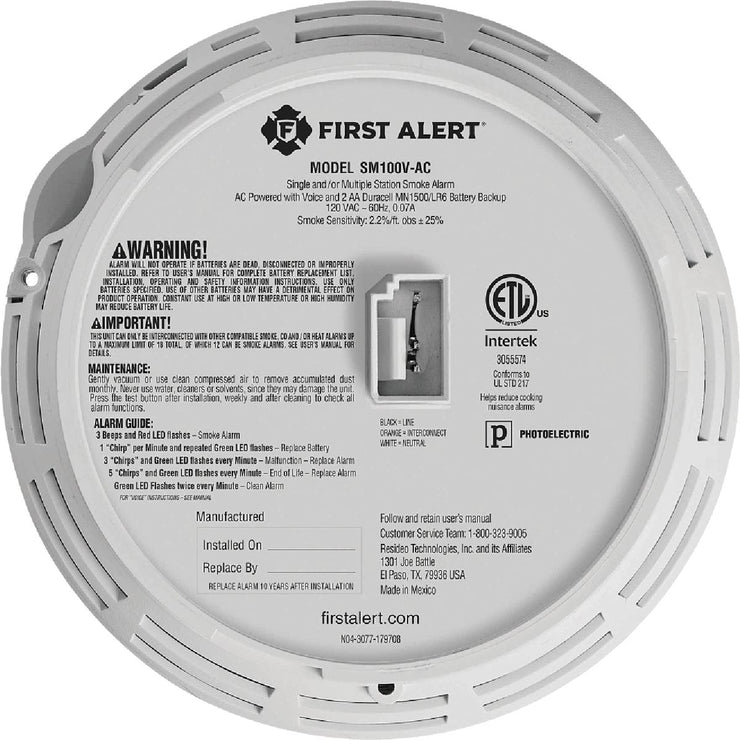 Image of BRK Hardwired Photoelectric Smoke Alarm with Voice Alerts