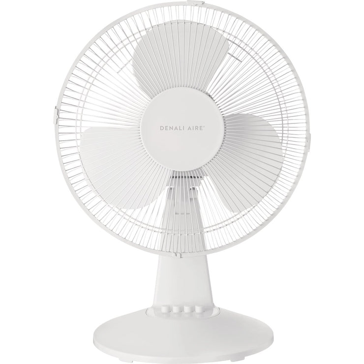 Image of Denali Aire 12 In. 3-Speed White Oscillating Table Fan