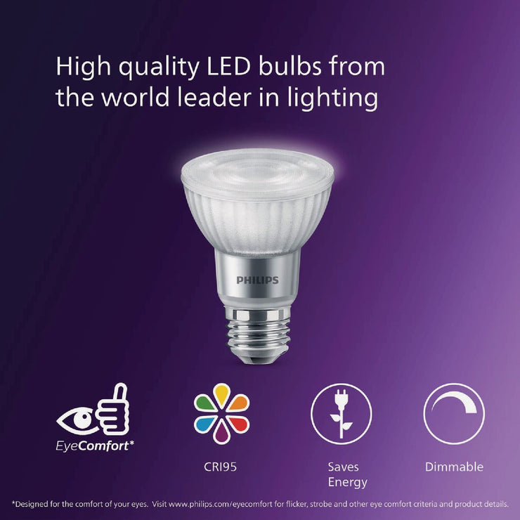 Image of Philips Ultra Definition Warm Glow 50W Equivalent PAR20 Medium Soft White LED Floodlight Light Bulb (2-Pack)