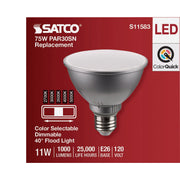 Image of Satco 75W Equivalent 5CCT-Selectable PAR30 Short Neck Medium Dimmable LED Floodlight Bulb