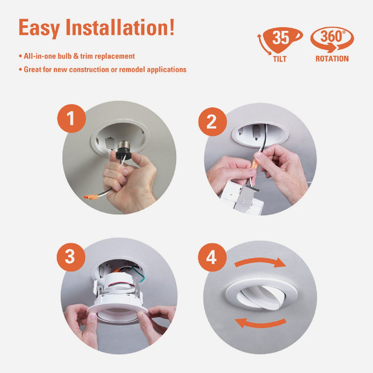Image of Halo 4 In. Selectable CCT Integrated LED Recessed Light Trim, 600 Lm./900 Lm.