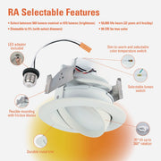 Image of Halo 4 In. Selectable CCT Integrated LED Recessed Light Trim, 600 Lm./900 Lm.