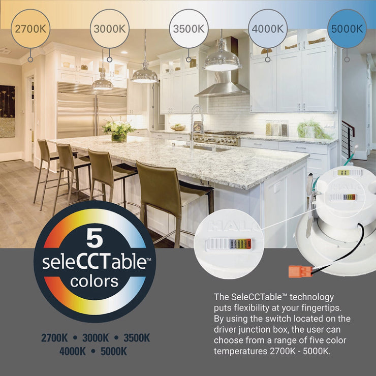 Image of Halo 4 In. Selectable CCT Integrated LED Recessed Light Trim, 600 Lm./900 Lm.