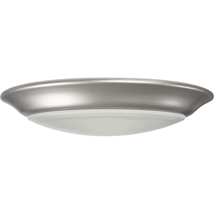 Image of Satco Nuvo 7 In. Brushed Nickel 60W Equivalent LED CCT-Selectable Disk Flush Mount Ceiling Light Fixture