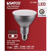 Image of Satco 75W Equivalent 5CCT-Selectable PAR30 Long Neck Medium Dimmable LED Floodlight Bulb