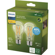 Image of Philips Ultra Efficient 60W Equivalent Soft White A19 LED Light Bulb (2-Pack)