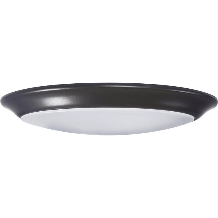 Image of Satco Nuvo 7 In. Mahogany Bronze 60W Equivalent LED CCT-Selectable Disk Flush Mount Ceiling Light Fixture
