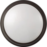 Image of Satco Nuvo 7 In. Mahogany Bronze 60W Equivalent LED CCT-Selectable Disk Flush Mount Ceiling Light Fixture