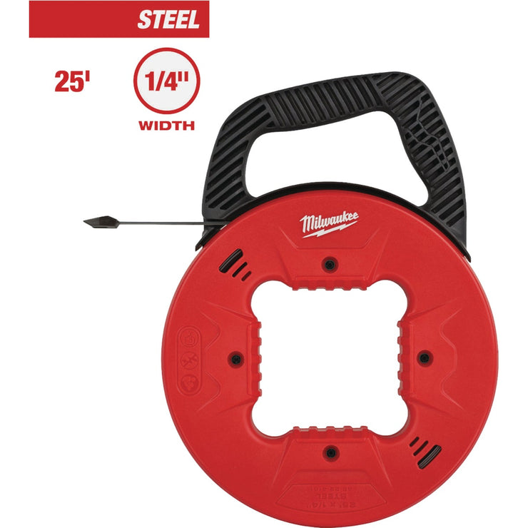 Image of Milwaukee 1/4 In. W. x 25 Ft. L. Steel Fish Tape
