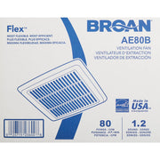 Image of Broan-NuTone Flex Series 80 CFM 1.2 Sones 120V Ceiling Room Side Installation Bath Exhaust Fan