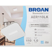 Image of Broan-NuTone Roomside 110 CFM 1.0 Sone 120V Bath Exhaust Fan with CleanCover Grille & LED Light