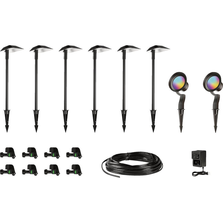 Image of Nebo LED Espresso All-Weather Metal Sleek Style Low Voltage Landscape Path Light Kit (8-Piece)