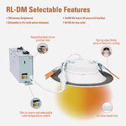 Image of Halo 6 In. Selectable CCT Direct Mount Canless Recessed LED Downlight, White