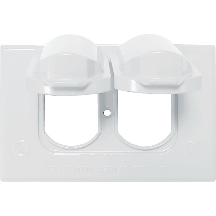 Image of Southwire Single Gang Horizontal White Weatherproof Duplex Cover