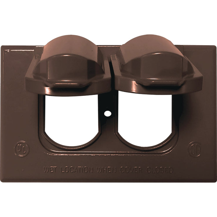 Image of Southwire Single Gang Horizontal Bronze Weatherproof Duplex Cover