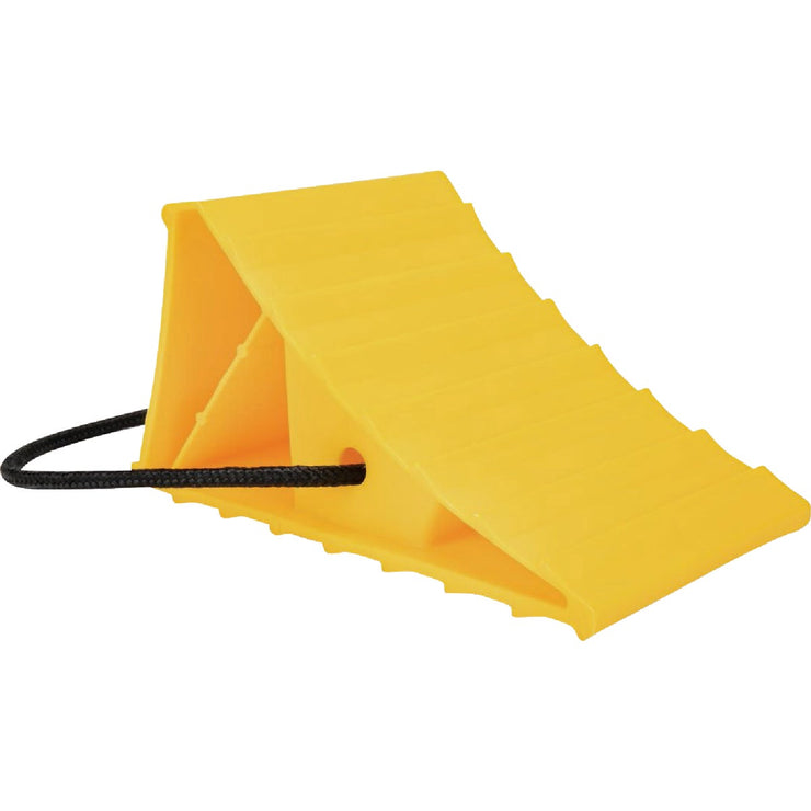 Image of Camco Yellow Plastic RV Wheel Chock with Rope