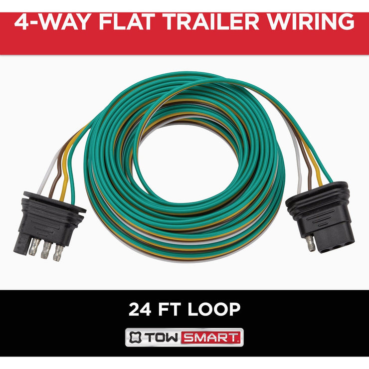 Image of Towsmart 24 Ft. 18 Ga. 4-Way Flat Trailer Wiring Connector