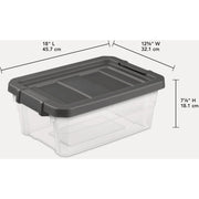 Image of Sterilite 16 Qt./15L Flat Gray Stacker Box