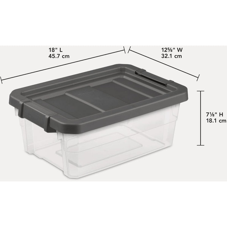 Image of Sterilite 16 Qt./15L Flat Gray Stacker Box